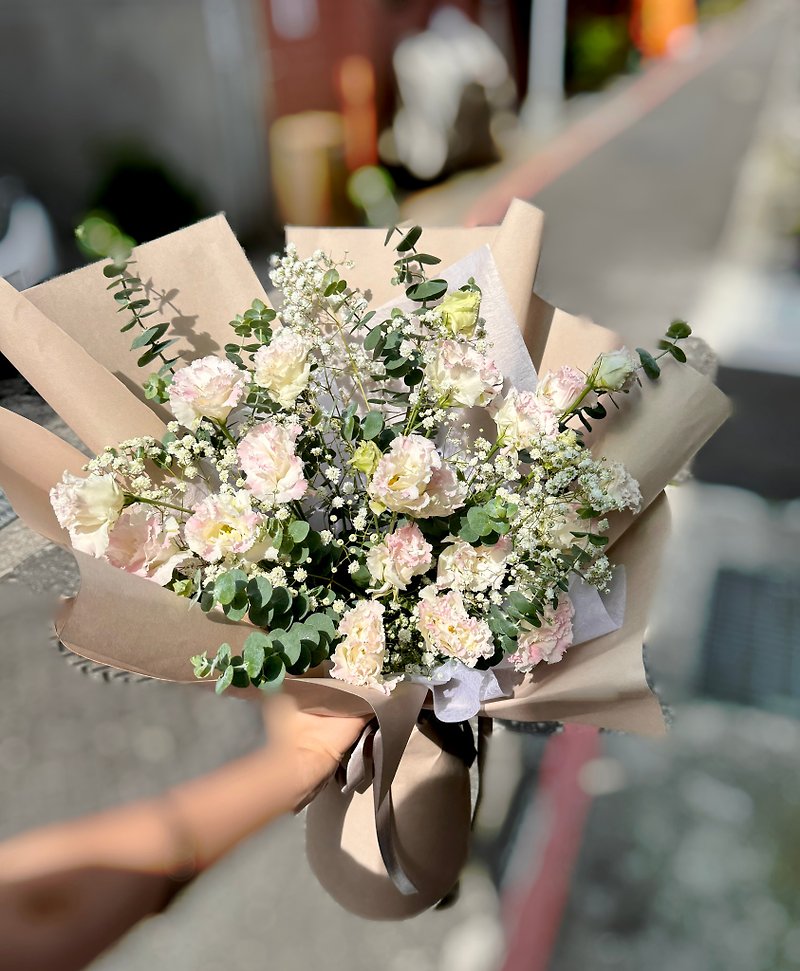 Platycodon gypsophila flower bouquet is limited to Shuangbei Express - ช่อดอกไม้แห้ง - พืช/ดอกไม้ สีม่วง