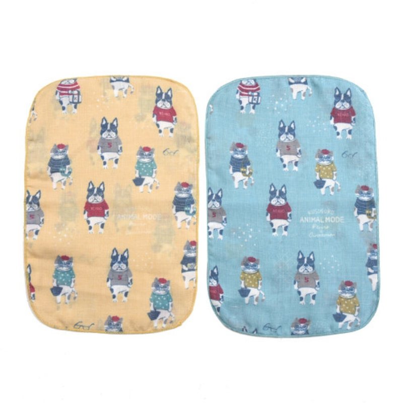 Kusuguru Japan 2入組 多功能紗布巾 30X20cm -Animal Mode款 - 手帕 - 聚酯纖維 黃色