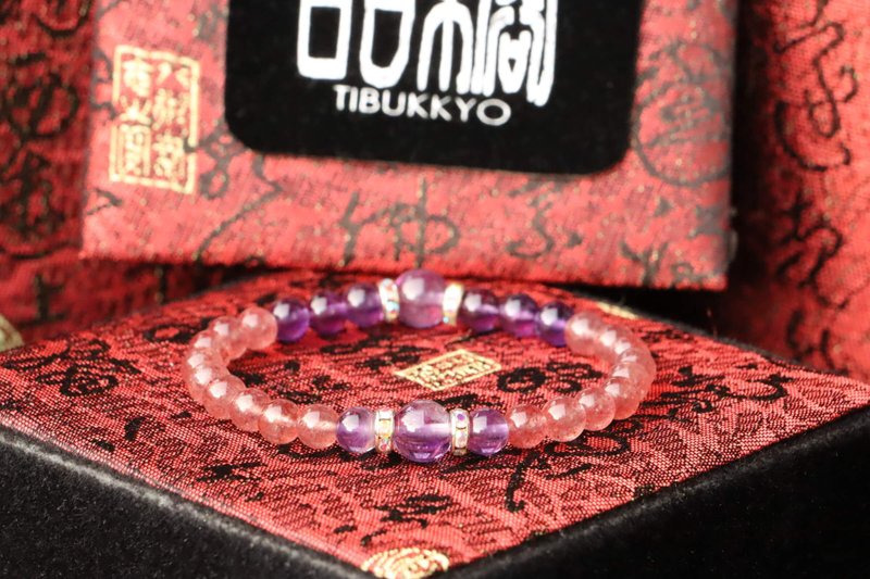 原礦天然草莓晶石手珠 6mm 客製化串珠設計 手鍊 視頻 玉石 礦石 - 手鍊/手環 - 玉石 