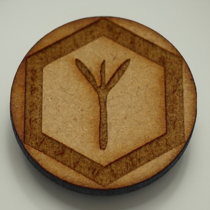 (Customized magic product) Xin Yu Yuan Wood Talisman (Run Rune Series Protection) (Graduation Gift) - Other - Wood Khaki