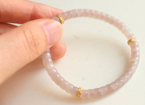 Angel's tears 天使之淚 Jewelry Design 4mm天然和闐玉/和田玉-青海藕粉玉直切 古法銀配件設計單圈手串ms