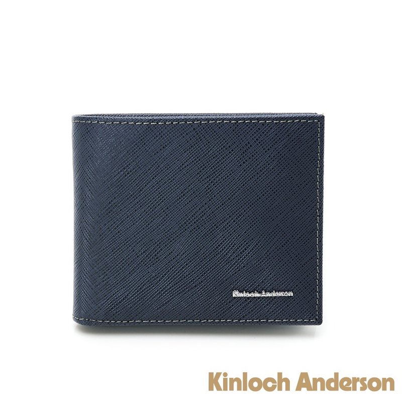 [Kim Anderson] Leading the trend of left and right flip coin bag short clip-dark blue - Wallets - Genuine Leather Blue