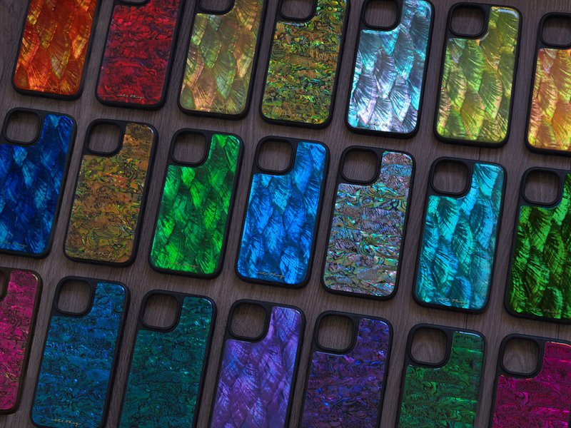 天然貝殼 手工滴膠手機殼 彩色定制禮物 珍珠母貝 鮑魚貝殼 - 手機殼/手機套 - 貝殼 多色