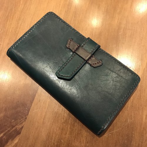 LouisRay Leather 純手工縫製皮件 純手工製作手工染色皮革長夾附零錢包