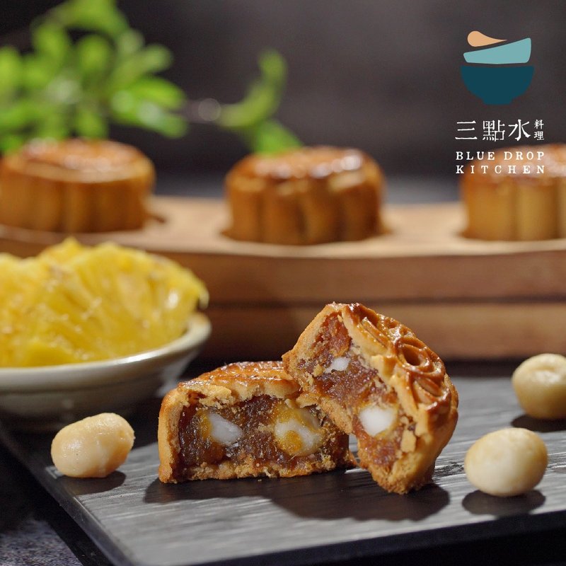 【常溫配送】土鳳梨夏威夷果仁月餅禮盒 *早鳥優惠至15/9* - 鹹派/甜派 - 新鮮食材 金色