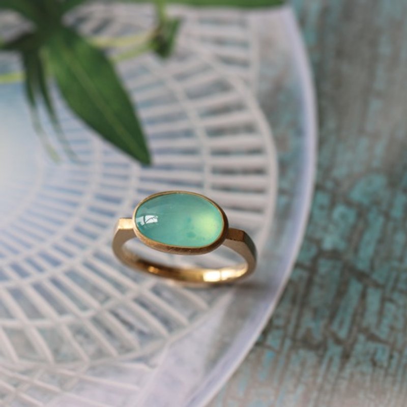 Pinkoi Proxy Purchase - Gem Silica (Chrysocolla Quartz) Ring [K18] - General Rings - Gemstone 