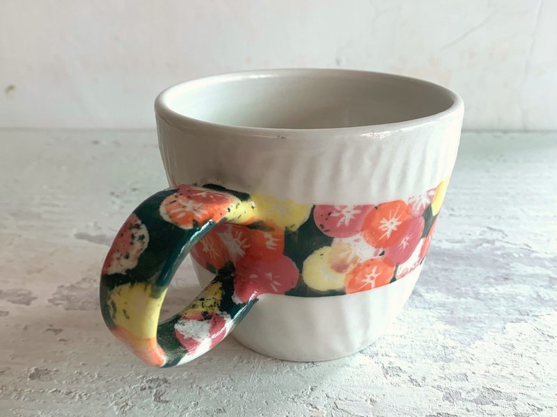 花彩腰帶咖啡杯_陶器馬克杯 - 咖啡杯/馬克杯 - 瓷 白色