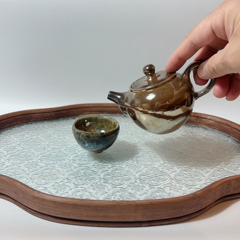 柴燒古樸落灰金彩茶壺 / 個人150cc小壺  / 小平凡手作 - 茶壺/茶杯/茶具 - 陶 