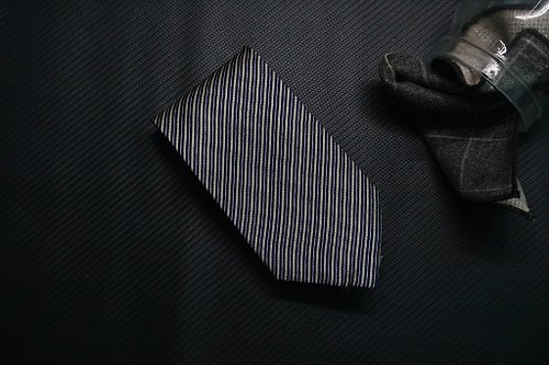 壞紳士 藍色系列細紋百分百真絲領帶商務紳士necktie