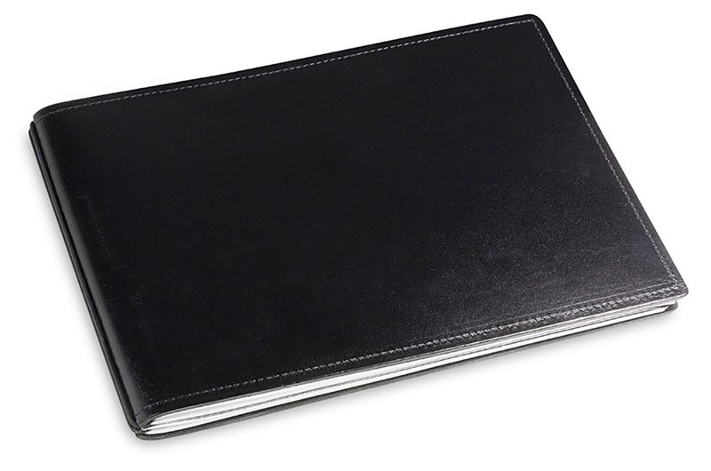 [Horizontal Replacement] Class A5│22.5 x 15.7 x 1.8 cm│Super elastic cord│x17 - Folders & Binders - Genuine Leather Black