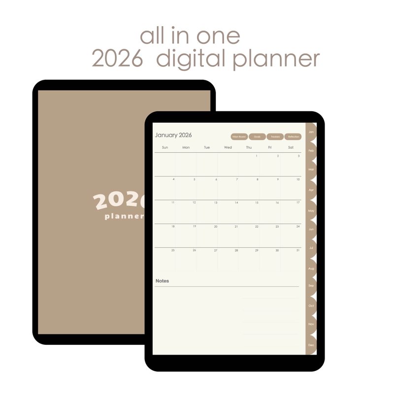2026 焦糖甜色系 電子手帳  | Goodnotes | 送貼紙 | 跳轉式 - 電子手帳及素材 - 其他材質 