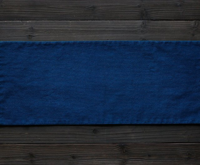 Blue-dyed tea mat plant-dyed cotton tablecloth solid color thick  double-layer cloth texture texture tea ceremony tablecloth placemat - Shop  mulan-indigo Place Mats & Dining Décor - Pinkoi