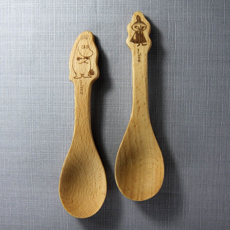 MOOMIN glutinous rice - natural wood series soup spoon (glutinous rice & small not) - ตะหลิว - ไม้ 