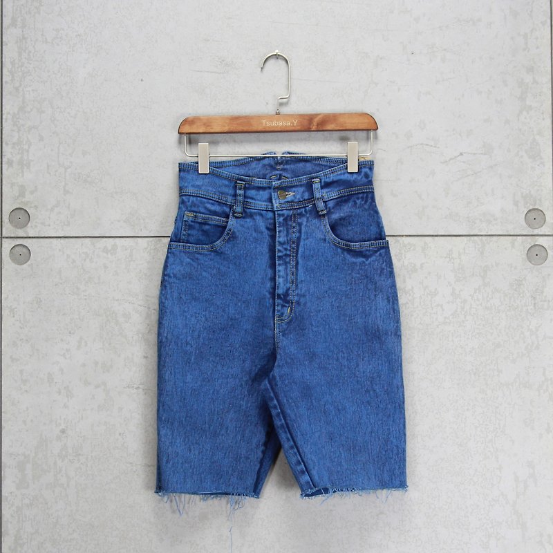 Tsubasa.Y ancient house misty blue 001 Dragon-fi denim shorts, short jeans - กางเกงขายาว - วัสดุอื่นๆ 