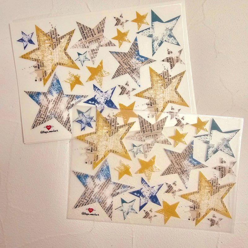 Vintage Star Transparent Matte Stickers 3 Sheets - สติกเกอร์ - วัสดุอื่นๆ 