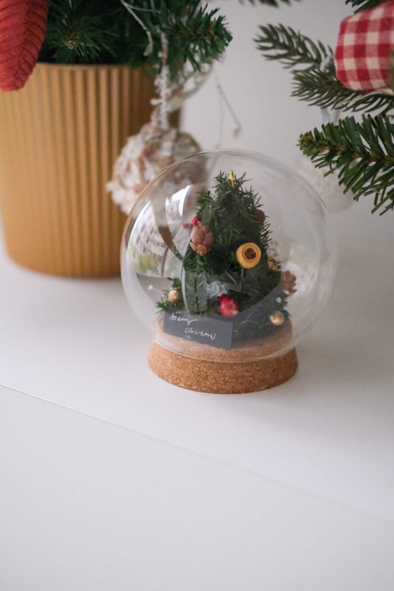 Mini Christmas Tree Glass Table Place/Christmas Gift/Christmas Tree Card/Christmas Tree - การ์ด/โปสการ์ด - พืช/ดอกไม้ สีแดง