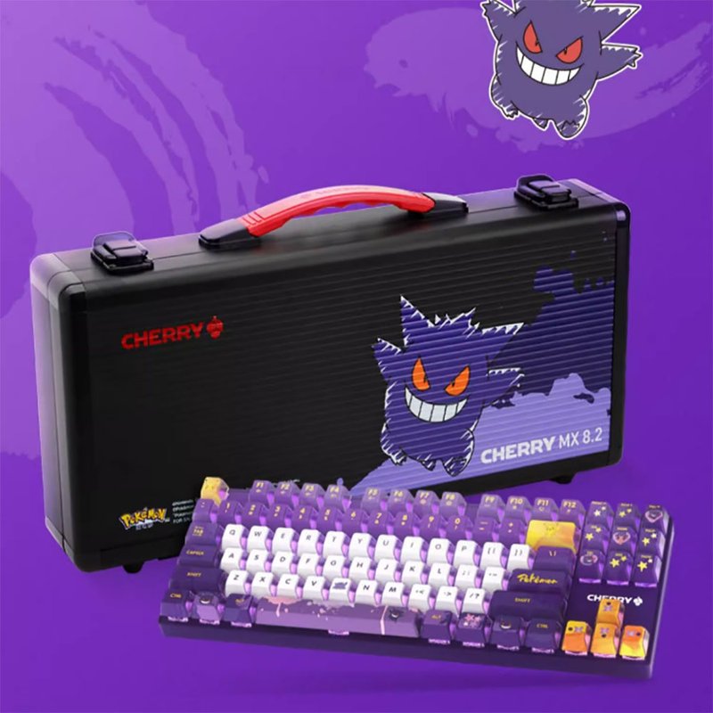 [Free Shipping] CHERRY MX8.2 Pokémon Gengar Customized Mechanical Keyboard Wireless Tri-Mode Gaming Game - Gadgets - Other Materials Purple