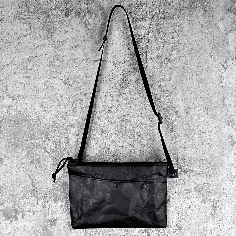 6DOTS Black ultra-light Waterproof SACOCHE Tyvek Crossbody Bag - Messenger Bags & Sling Bags - Waterproof Material Black