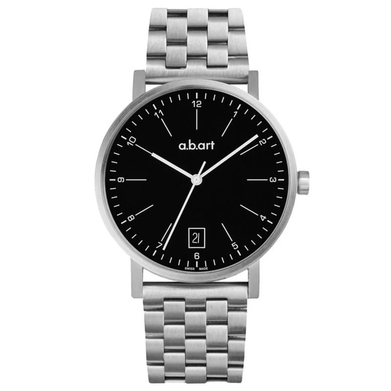 a.b.art  O系列包浩斯經典鋼帶腕錶-黑 O104SC - 男錶/中性錶 - 不鏽鋼 黑色