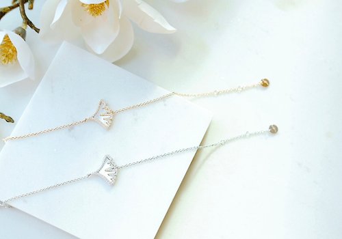 Alette・玥 Jewelry Gingko Pearl Collection 銀杏系列 純銀鍍18K金 手鏈