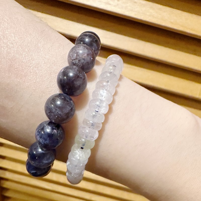 ::Welfare Club::MH Natural Stone Hand Beads Series_Cordialite_Large Size - สร้อยข้อมือ - คริสตัล สีม่วง