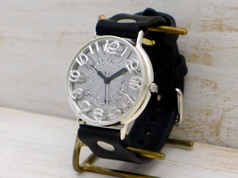 手作り腕時計  GRANDAD3-SV   特大(42mm) Silver フローティングモデル (JUM116ASV) - 女錶 - 純銀 銀色