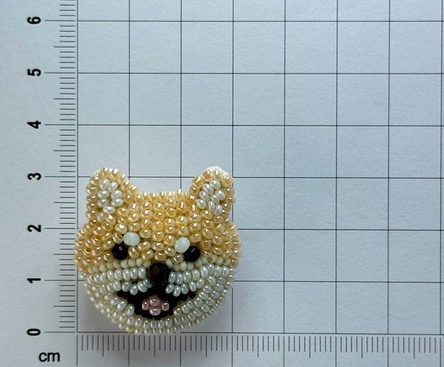 柴犬ビーズブローチピン ハンドメイド 柴犬ビーズブローチピン