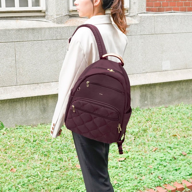 必BUY葫蘆紋旅行後背包(大款)23336勃根地紅 - 後背包/背包/書包 - 尼龍 