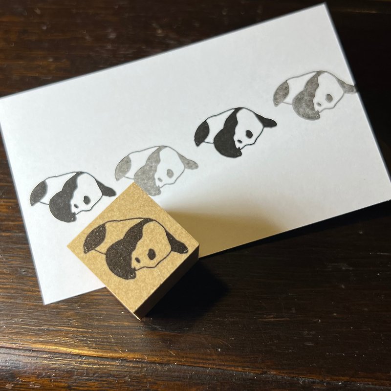 Lazy Panda rubber stamp 20mm square - ตราปั๊ม/สแตมป์/หมึก - ยาง 