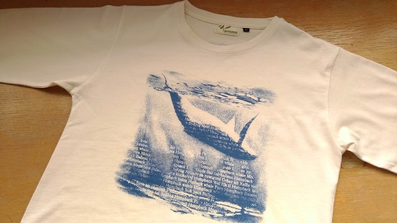 Organic cotton【Whale】Long sleeve (Unisex Tee shirt) - เสื้อยืดผู้ชาย - ผ้าฝ้าย/ผ้าลินิน 