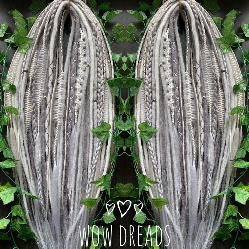 Set  Dreads Ombre Synthetic - 髮夾/髮圈 - 其他人造纖維 灰色