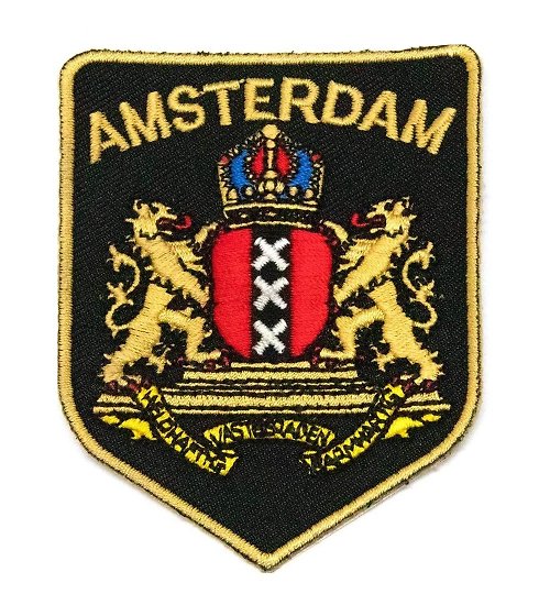 A-ONE 時尚飾品刺繡貼 荷蘭 阿姆斯特丹盾型刺繡徽章 布章 臂章 布標 刺