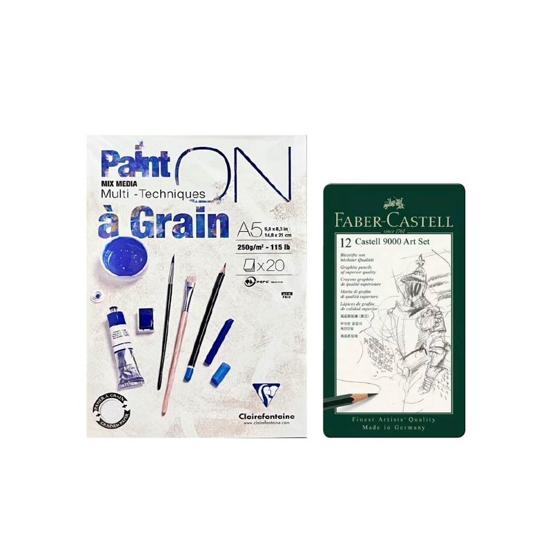 德國 Faber-Castell 輝柏 素描鉛筆12色+繪畫本套組 - 鉛筆/自動鉛筆 - 其他材質 綠色