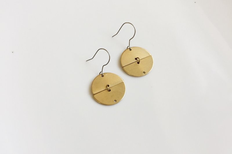 Half a half brass earrings - Earrings & Clip-ons - Gemstone Gold
