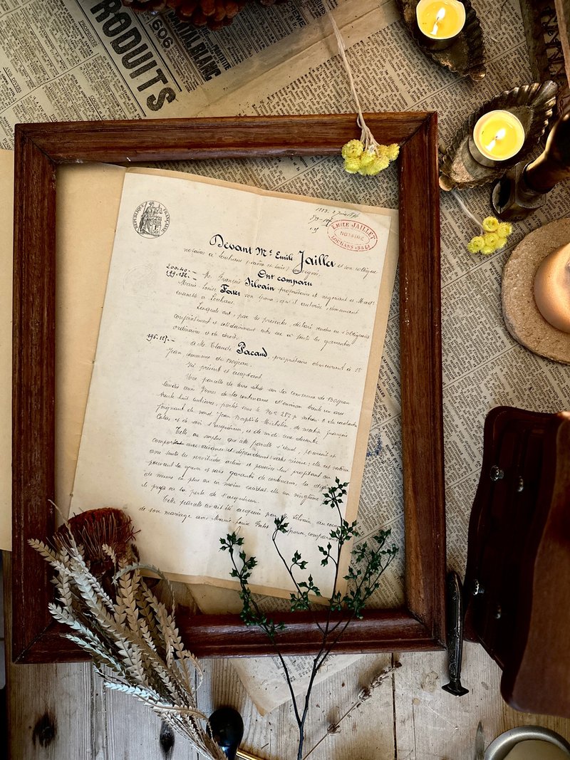 30790 法國1896年原稿手寫歌德書法古文件 - 刊物/書籍 - 紙 