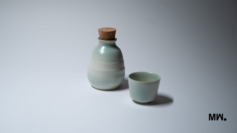 灰綠釉_單人清酒 - 酒杯/酒器 - 陶 