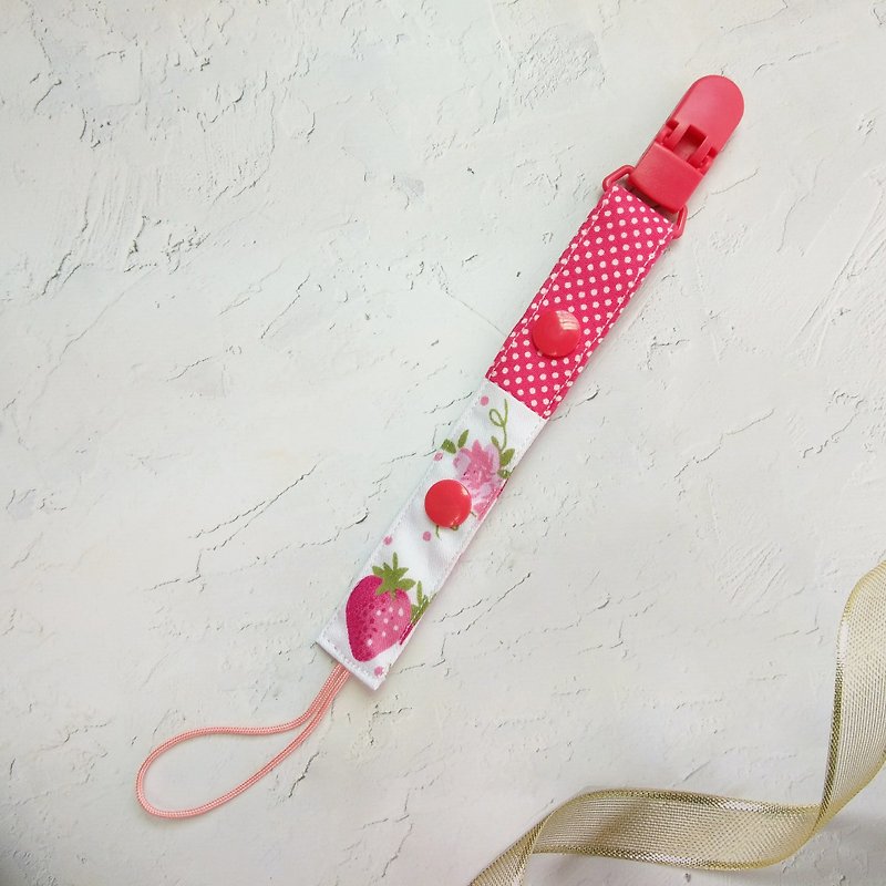 Strawberry garden. 2-length manual pacifier chain (for vanilla pacifiers for general pacifiers) - Baby Bottles & Pacifiers - Cotton & Hemp Red