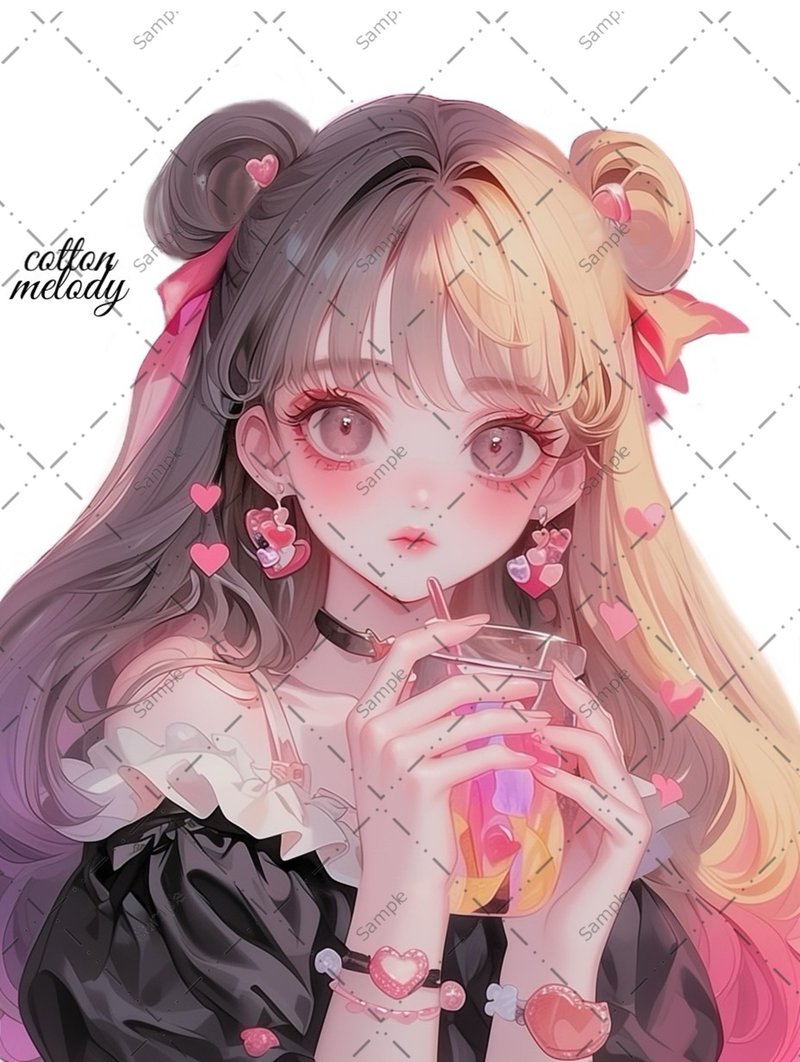 original sticker no.1292 人物ステッカー オリジナルステッカー 人物ステッカー 女の子ステッカー オリジナル人物ステッカー - 貼紙 - 紙 