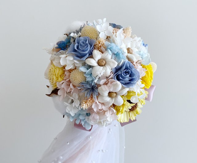 Rady フラワーブーケ　セット 完成品】小さなお花のクラッチブーケ・ブートニアセット
