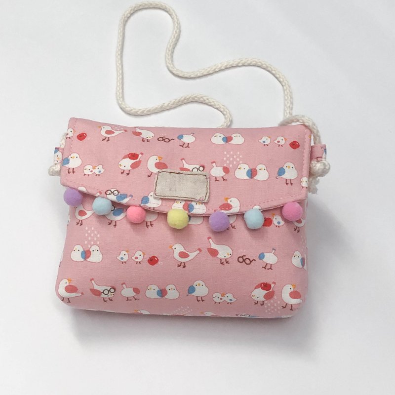 Pink duck little girl side backpack - please read the order details carefully - ball style and English cloth label content - Messenger Bags & Sling Bags - Cotton & Hemp 