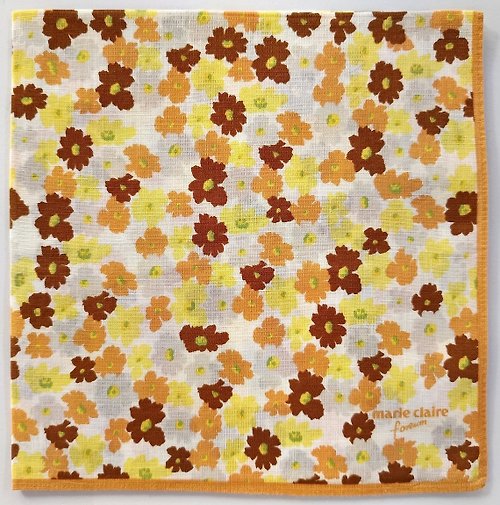 orangesodapanda Marie Claire Vintage Handkerchief Pocket Square Floral 18 x 18 inches