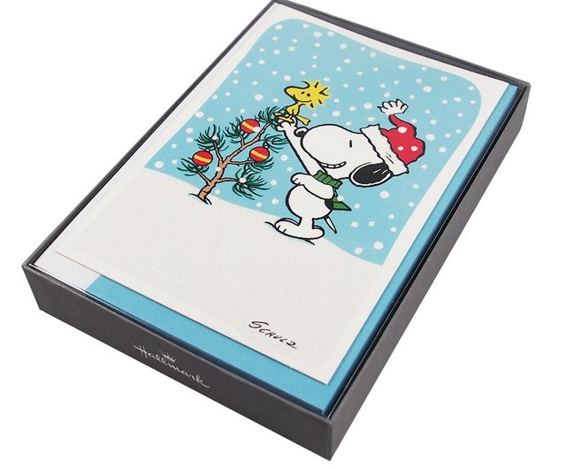 スヌーピー デコレーションクリスマスツリーボックスカード 16枚入り ...