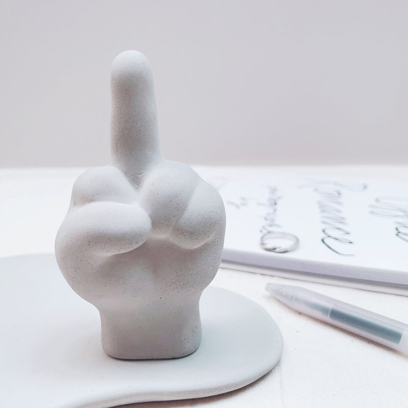 [Gift] Cement diffuser Stone ring holder for small hands than middle finger - น้ำหอม - ปูน สีเทา