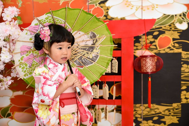 Hand-made kimono Japanese-style lotus party birthday cosplay - Other - Cotton & Hemp Pink