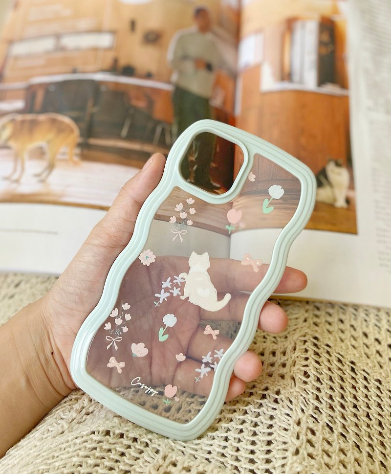 【Kitty】 Cloud Edge Double Mirror Anti-collision Shell - Phone Cases - Plastic 
