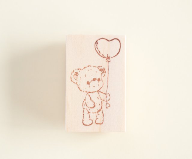 ラバースタンプ - 風船を持ったテディベア(くま) - ショップ Sweet