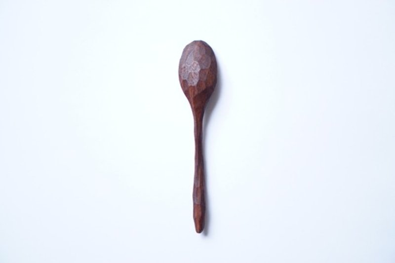 Wooden Rough Carving Spoon, size Small, Walnut - ช้อนส้อม - ไม้ 