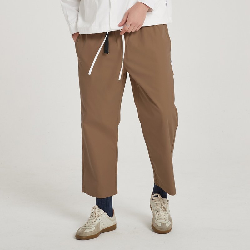 寬版剪裁九分褲 Wide Ankle Pants/簡約/素色/情侶服/長褲 - 男長褲/休閒褲 - 棉．麻 黑色