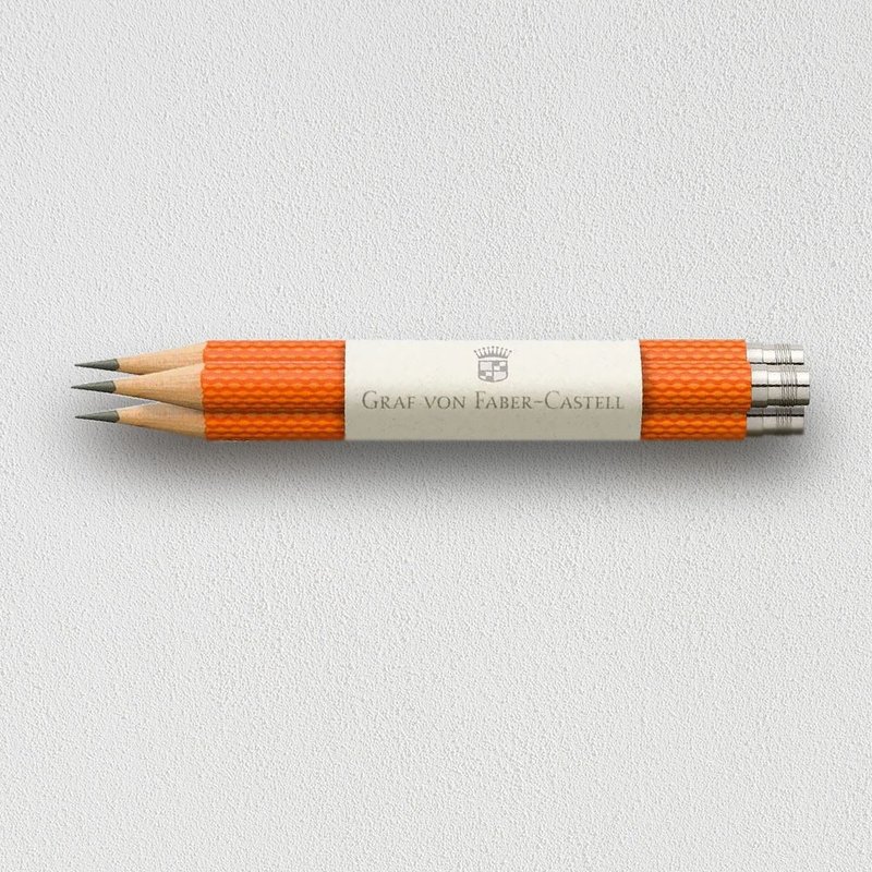 【Graf von Faber-Castell】補充用繩紋完美鉛筆3入-紅柿子 - 鉛筆/自動鉛筆 - 其他材質 橘色