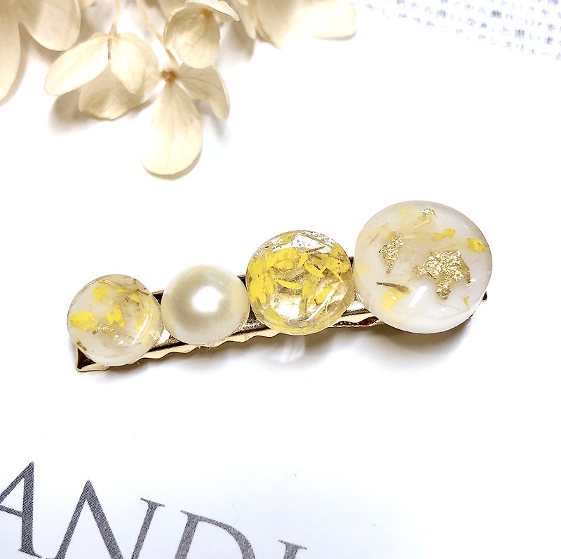 PUREST HOME Japanese resin flower language pearl hand-made hairpin / midsummer love small - เครื่องประดับผม - วัสดุอื่นๆ 